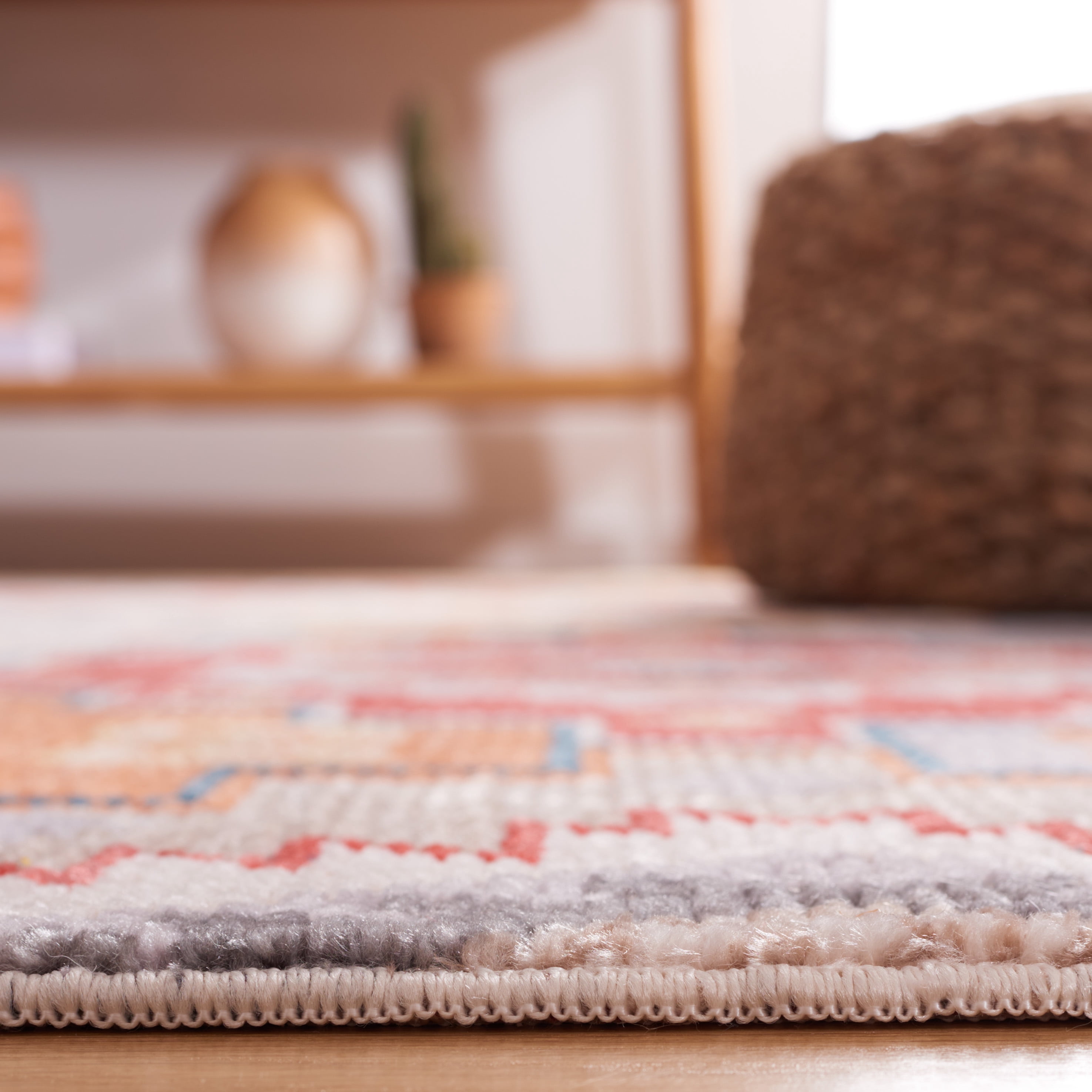 Safavieh Farmhouse Marais Geometric Area Rug, Gray/Red, 9' x 12'