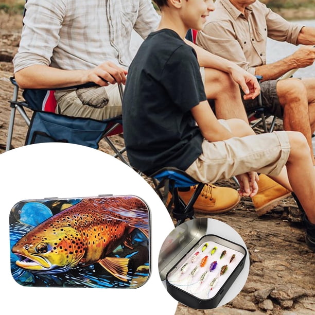 Caja de pesca con mosca, caja de señuelos de pesca con mosca, caja de anzuelo con mosca, caja de pesca con mosca, contenedor, caja de cebo de pesca de estilo A