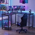 thumbnail image 5 of edx 50 Inch L Shaped Desk,Computer Desk Corner Desks Gaming Desk PC Table with CPU Stand for Home Office Dorm Sturdy Writing Workstation, Black, 5 of 10