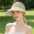 thumbnail image 7 of PRINxy Women's Roll-Up Wide Brim Straw Sun Visor Hat, Lightweight Portable UV Protection Hat for Summer Beach Hiking Activities Beige, 7 of 7
