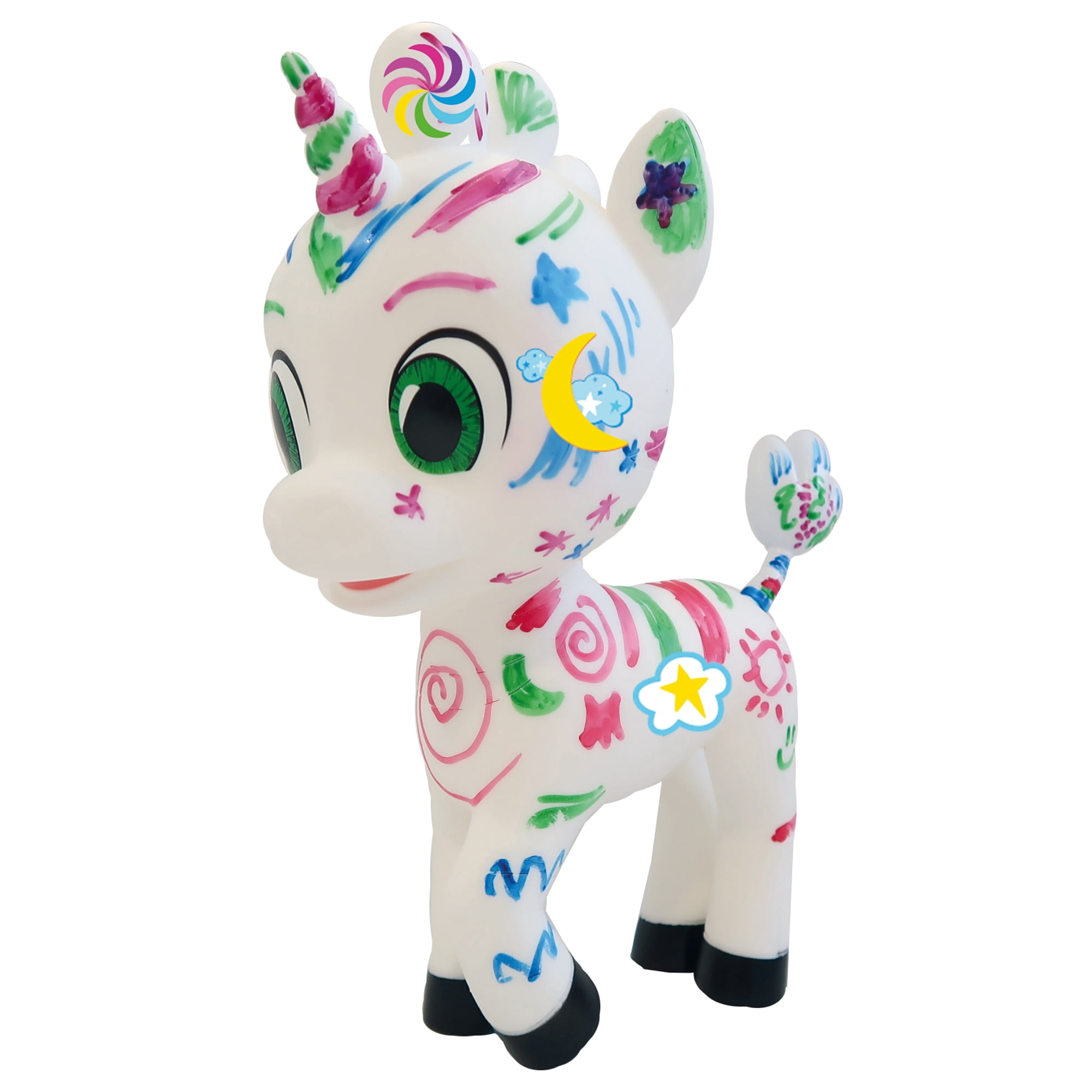 Zoonicorn: Color Me - Customize Your 8" Character Miniature Figure, Washable Markers & Stickers, Design Craft Activity, Play-Display Toy Set, Kid 3+