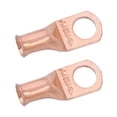 thumbnail image 1 of SELTERM 2 piezas 4 AWG 3/8 "" perno prisionero (almohadilla ancha) terminales de alambre de cobre terminales de anillo terminales de cable de batería 4 conectores de terminales de anillo de calibre UL, 1 of 5