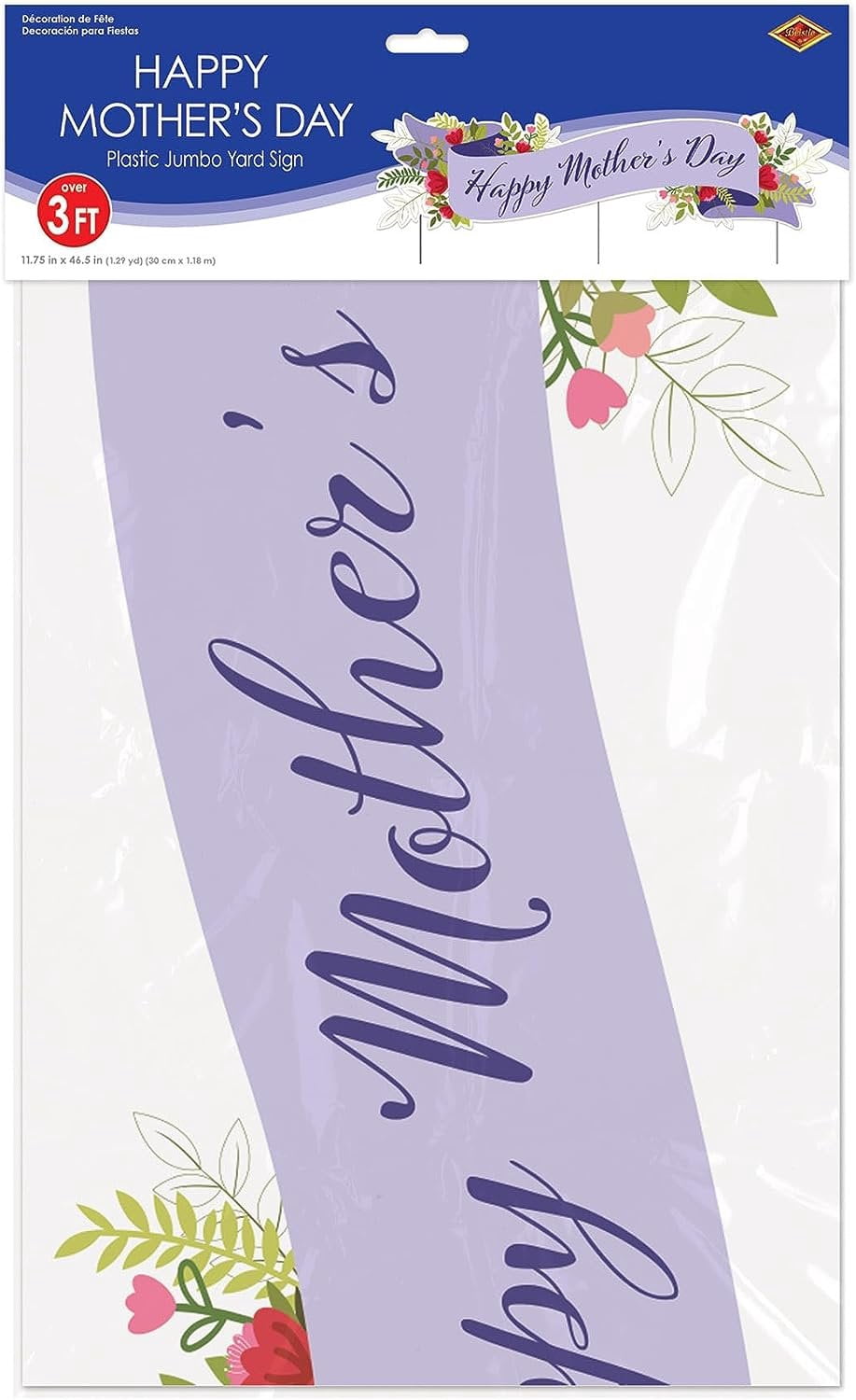 Plas Jumbo Happy Mothers Day Yard Sign