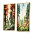 thumbnail image 3 of Designart "Shimmering Heights Redwood Majesty III" Tree Redwood Framed Wall Art Set Of 2 - Green Floral Framed Canvas Set For Living Room Decor, 3 of 7