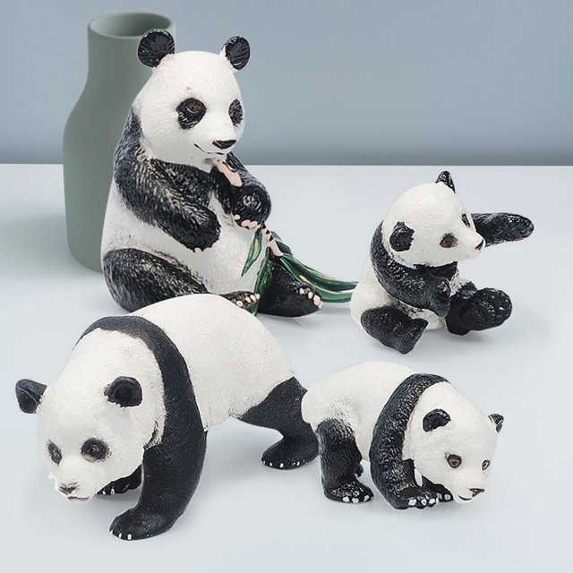 Gwong Juguete Panda modelo realista forma fina artesanía simulación sólida panda figura juguete para escritorio Gwong 30011050