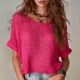 thumbnail image 4 of PBFRDSJ Womens Crochet Cover Up Open Knit Half Sleeve Beach Shirts Lightweight Breathable Round Neck Vacation Clothes, 4 of 9