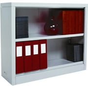 Alera Metal Bookcase, 2 Shelves, 34-1/2w x 13d x 30h, Light Gray