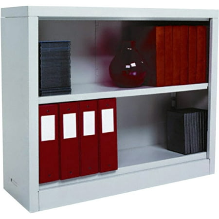 Alera Metal Bookcase, 2 Shelves, 34-1/2w x 13d x 30h, Light Gray