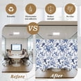 thumbnail image 5 of White Blue Spring Floral Window Privacy Film, Summer Botanical Hummingbird Static Cling UV Sun Blocking Heat Control Window Tint, Non-Adhesive One Way Windows Privacy Cover 17.7''x78.7'', 5 of 7