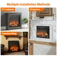 thumbnail image 3 of RERIOU 23" Electric Fireplace Insert, 1400W Heater with 3D Flame, CSA/UL Certified, Overheat & Fuse Safety, Timer, 11 Temp Settings, 50,000-Hr LED, 3 of 8