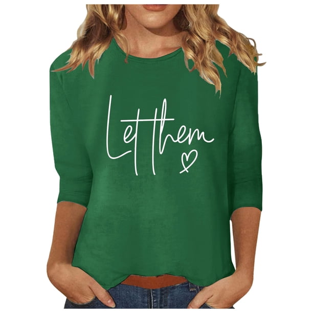 Top túnica estampado de manga 3/4 para mujer - Blusa de cuello redondo para el trabajo informal y las vacaciones - Tallas M-XXXL