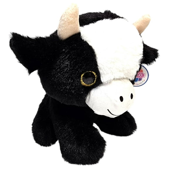 7" Cow Plush Glitter Eyes Stuffed Animal