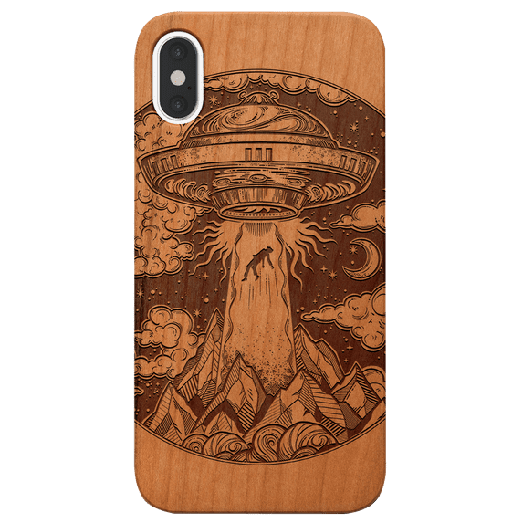 Ufo - Engraved Phone Model: iPhone Xs Max, Color: Cherry