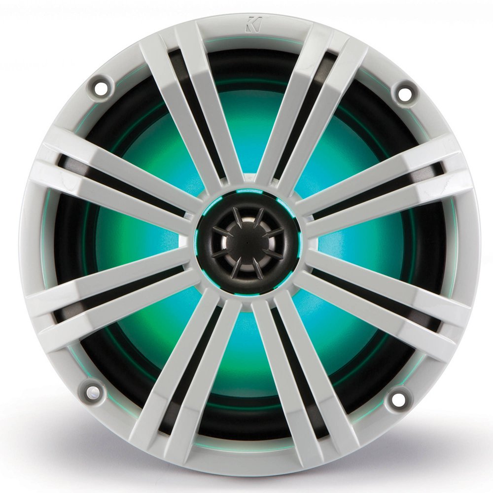 43KM84LCW KICKER 8" Marine Coaxial Speakers with 1" Tweeters, LED