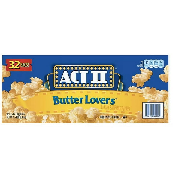 Act ll Butter Lovers Microwave Popcorn, 32 ct.