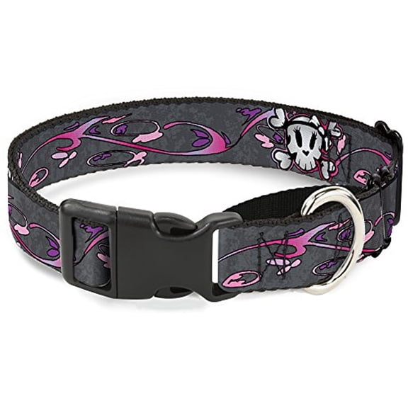 buckle-down girlie skull gray martingale dog collar