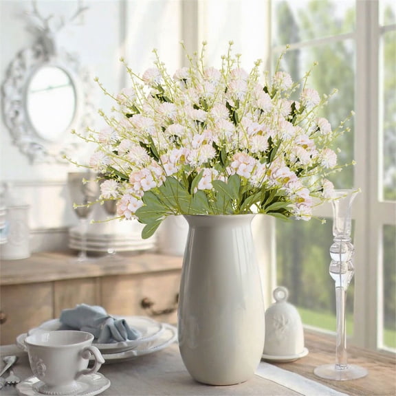 GFHFHITJ Artificial Flowers 5 Pronged Ball Chrysanthemum Synthetic Greenerys Wedding Ceremony Floor Arrangement Silk Flowers