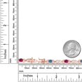 thumbnail image 6 of Gem Stone King 18K Rose Gold Plated Silver Persian Blue Moissanite and Red Created Ruby and Lab Grown Diamond Bracelet for Women | 3.81 Cttw | Gemstone Birthstone | Oval 6X4MM | Length 7.25 inches, 6 of 6
