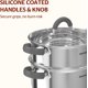 thumbnail image 4 of Sunhouse Olla Vaporera De 3 Cuartos Con Tapa Olla Vaporera Multiusos De Acero Inoxidable De 2 Niveles Con Asas Que Se Mantienen Frías Fondo De Tres Capas Compatible Con Todas Las Estufas Y Perfecta Pa, 4 of 8