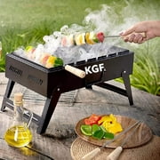 KGF (Choice Of Your) - TT-05 Compact Portable Charcoal Barbeque Grill With 5 Skewers - Multifunctional !! Enjoy Your BBQ With Your Family And Friends (BLACK)