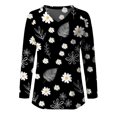 thumbnail image 4 of Camiseta de manga larga estampada convencional con cuello en V informal para mujer a la moda Fridja  FKASFK3607, 4 of 4