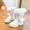 White, variant on BXJX Girls Snow Boots, Zipper Fleece Lined Warm Outdoor Winter Shoots Black Size 1 Big Kids