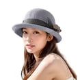 thumbnail image 4 of Siminsem Wide Brim Straw Panama Hat for Women UPF 50+ UV Protection Foldable Packable Lightweight Summer Beach Sun Hat for Vacation Cruise Travel Gardening Outdoor, Grey, One Size, 4 of 5