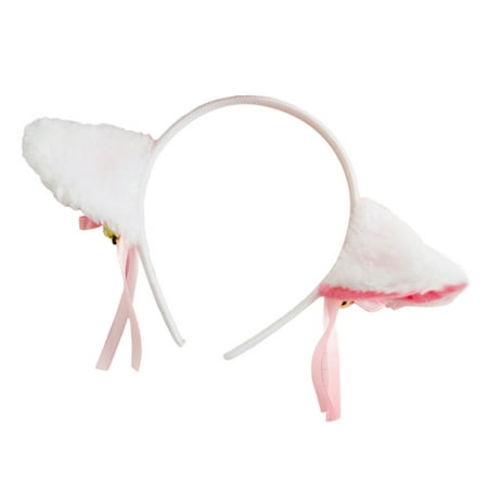Women Fashion Lovely Cat Ears Headband with Small Bells Cute Cartoon Kitten Ears Hair Accessories Costume Party Cosplay Creative Gift