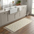 thumbnail image 6 of Kitchen Runner Rugs, Watercolor Flower on Faint Yellow 2'x4' Throw Rug with Tassels, Seamless Blossom Floral Leaves Washable Soft Floor Carpet Runner for Hallway Bedroom Bathroom Laundry Room, 6 of 9