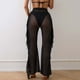 thumbnail image 3 of WILLBEST Pantalones Casuales para Mujer, Pantalones Acampanados Transparentes, Pierna Ancha, Malla, Playa, Cintura Alta Elástica, Pantalones Largos, Traje de Baño con Volantes, Traje de Fiesta Chica, 3 of 6