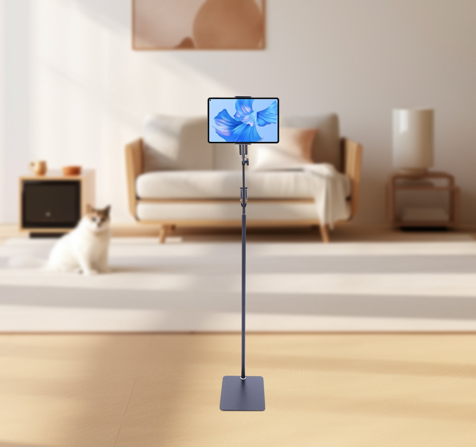 Tablet Floor Stand,360° Floor Stand Adjustable for 4-17cm Phone, Overhead Phone Folding Cantilever Mount,Lazy Tablet Mount Flexible