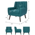 thumbnail image 6 of DREAMSIDEA Modern Button Tufted Accent Chair Upholstered Indoor,Linen Living Room Arm Chair for Bedroom, Light Blue, 6 of 6