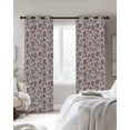thumbnail image 2 of Purple Floral Blackout Curtains for Bedroom, Thermal Insulated Window Treatment, Spring Plants Flowers Vintage Rustic Grommet Top Blackout Draperies and Drapes for Basement 27.5"x39" 2 Panels, 2 of 8