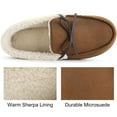 thumbnail image 3 of RockDove Men's Highland Memory Foam Moc Slipper, Size 8 US Men, Chestnut/Sherpa, 3 of 7