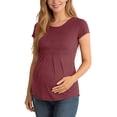 thumbnail image 2 of Gamivast Maternity Shirts for Women Scoop Neck Empire Waist Pleated Fit Tops Soft Stretchy Comfortable Short Sleeve Blouse Pregnancy Casual Daily outfits, 2 of 9
