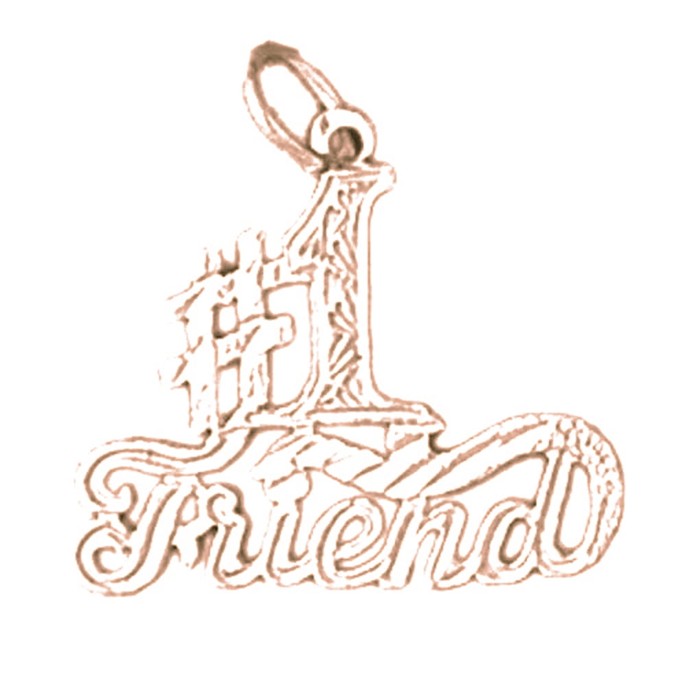 13 mm Jewels Obsession #1 Friend Pendant 14K Rose Gold #1 Friend Pendant 13 mm Jewels Obsession #1 Friend Pendant 14K Rose Gold #1 Friend Pendant