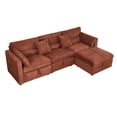 thumbnail image 2 of Gewnee L Shape 3 Seats Comfy Chenille Sectional Storage Sofa with Convertible Movable Ottoman Modular Couch for Living Room, 2 of 10