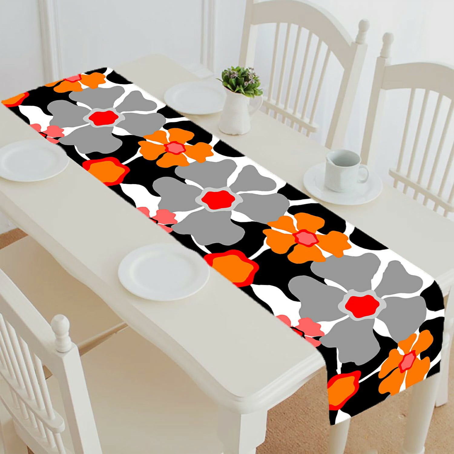Download ECZJNT Retro Floral 1960S Grey Red Pink Orange Black White ...