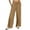 Brown, variant on Bovxnpu Women's Linen Flowy Wide Leg Beach Trousers with Pockets Straight Pants Womens Elastic Waist Linen Pull On Casual Trousers Soft Comfy