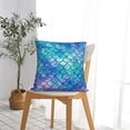 thumbnail image 5 of Mermaid Scales Fish Scale Blue Decorative Throw Pillow Cases Square Cushion Cover Pillowcases for Couch Bed Living Room 22x22, 5 of 6