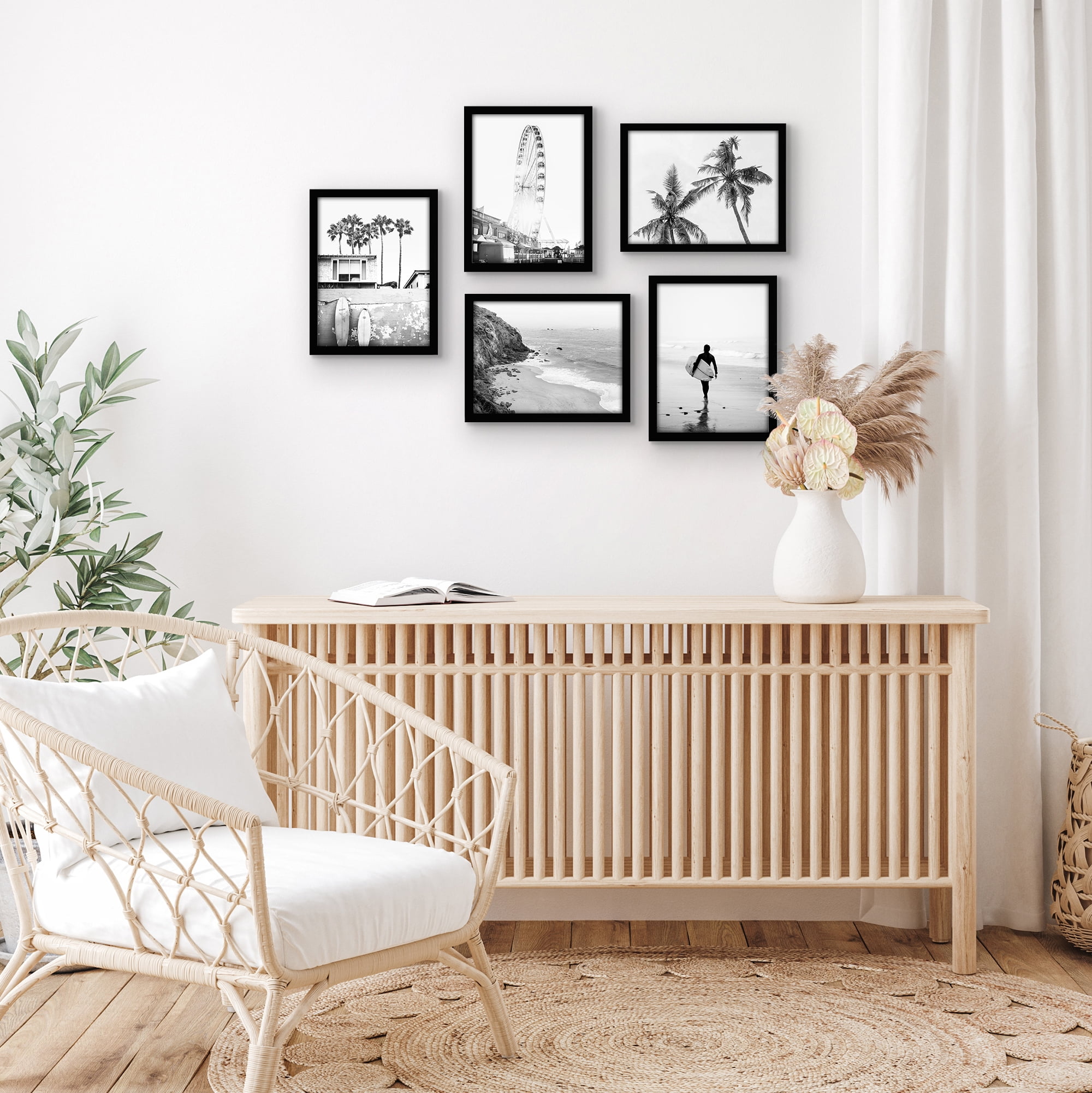 Americanflat 9x12 Picture Frame with Polished Plexiglass 5 Pack Galleria Collection Frames Wall - Black
