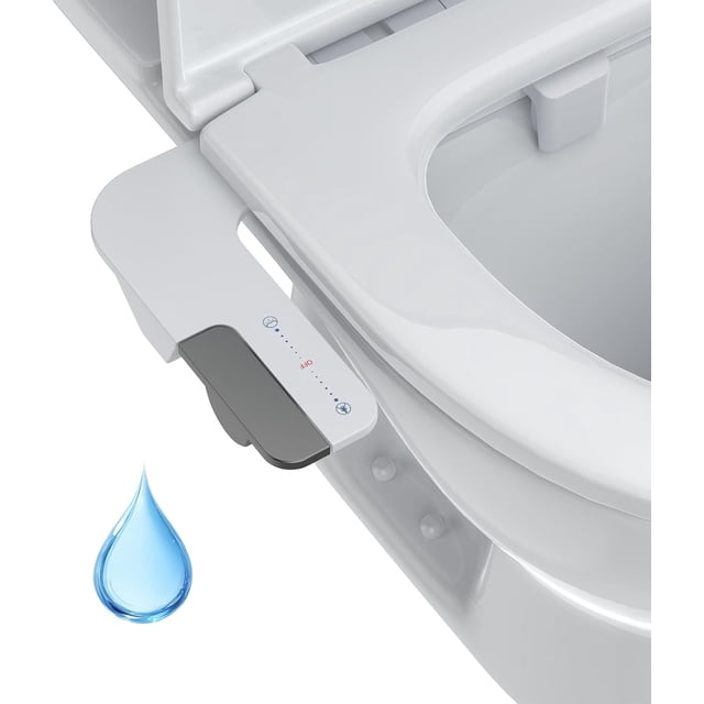 Ourlova Ultra Slim Non-Electric Bidet Toilet Attachment, Self-Cleaning, Dual Nozzle, Front/Rear Wash