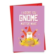 1 Valentine's Day Card with Envelope - Friendly Garden Gnomes C6441AVDG