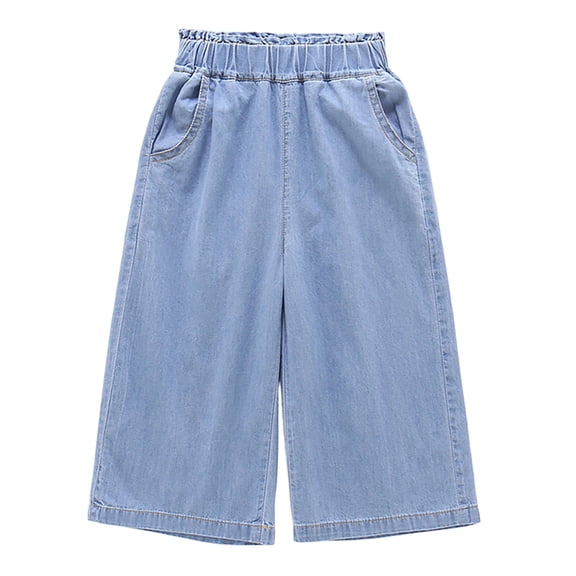 Weebloom Baggy Jeans For Toddler Boys Denim Pants Denim Capri Pants Summer Casual Loose Fit Straight Leg Trousers For Kids Light Blue 3-4 Years