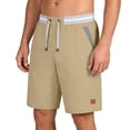 thumbnail image 3 of Mens Military Cargo Shorts Multi Pocket Elastic Waistband Short Pants Drawstring Ripstop Straight Leg Cargo Shorts Relaxed-Fit Summer Outdoor Activities Casual Joggers,Brown M, 3 of 5
