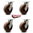 thumbnail image 2 of 12 Inch Extra Heavy Duty High Temp Phenolic Wheel Swivel Top Plate Caster Set 4, 2 of 2