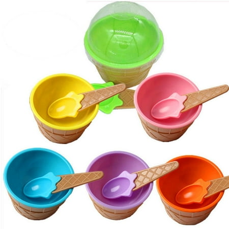 

6Pcs DIY Mixing Bowls Glue Mixing Bowls Mixing Supplies with Spoon for Kids Playing Clay - Pink+Blue+Yellow+Purple+Green+Orange