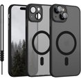 thumbnail image 1 of AIR-iPhone 14 Case Compatible with MagSafe, Phone Case iPhone 14 Magnetic Slim Thin Translucent Matte Back Shockproof Anti-Yellow Protective Cover Case for iPhone 14 Black, 1 of 4