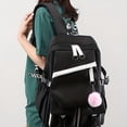 thumbnail image 2 of Kuromi Pattern Backpack, Kawaii Stylish School Bag, Women's Colorblock Rucksack, Large Capacity Foldable Outdoors Daypack, 2 of 5