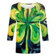 thumbnail image 4 of successthop St Patricks Day Blouses for Women Dressy Casual Sexy Green Shamrock Glitter Paddy's Day Tees Crew Neck Holiday Shirts 3/4 Sleeve Gifts Tops Pullovers Vintage Trendy Clothes, 4 of 5